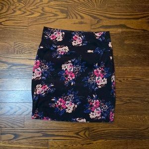 Navy Blue floral mini skirt